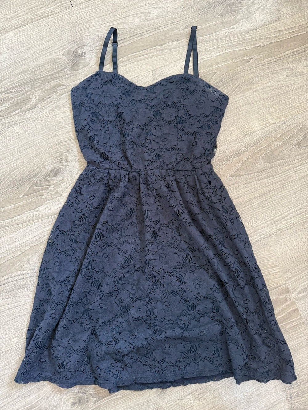 dELiA*s Vintage Y2K Lace Mini Dress with Straps Navy Blue - Coastal‎ Summer